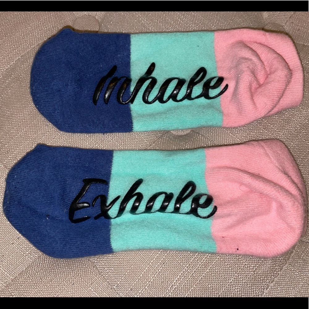 Inhale exhale non slip socks